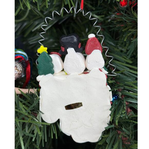 Snowmen in Mitten Ornament - Clay - Picture 2 of 2